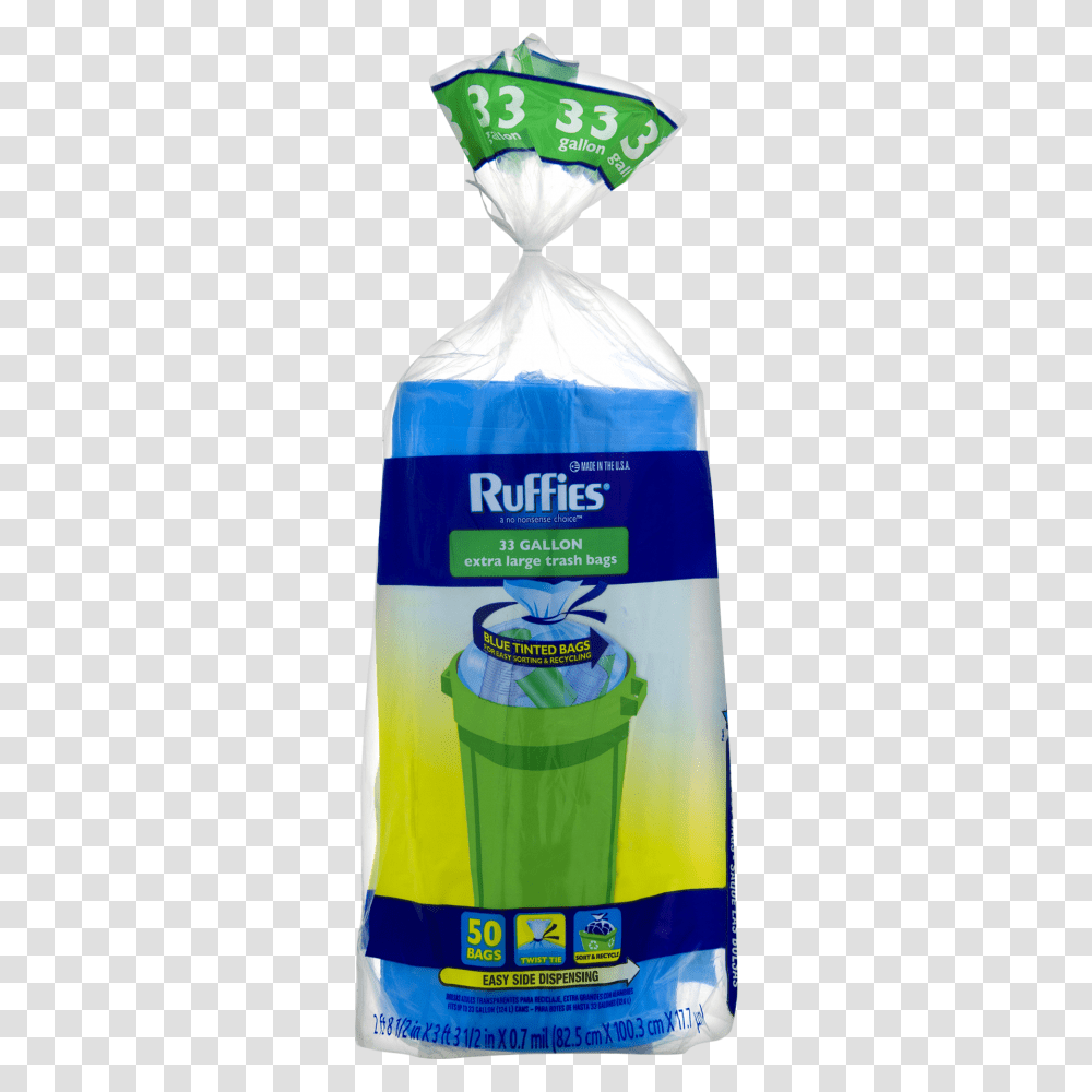 Ruffies Extra Large Twist Tie Trash Bags Gallon Count, Beverage, Ketchup, Food, Plant Transparent Png