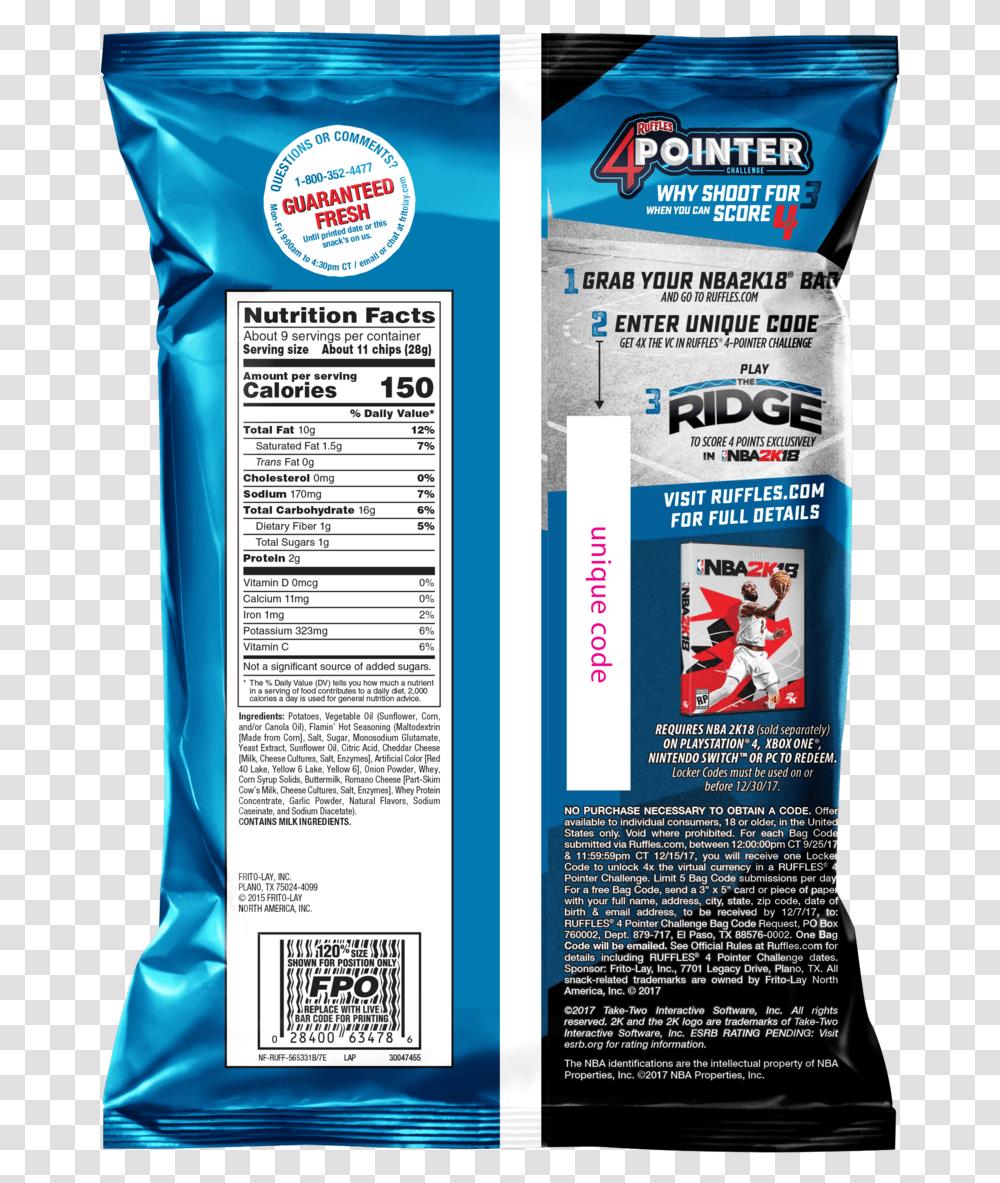 Ruffles 4pt Back Packaging And Labeling, Flyer, Poster, Paper, Advertisement Transparent Png