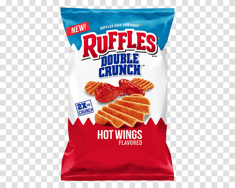 Ruffles Double Crunch Hot Wings Flavored Potato Chips Ruffles Double Crunch Hot Wings, Food, Snack Transparent Png