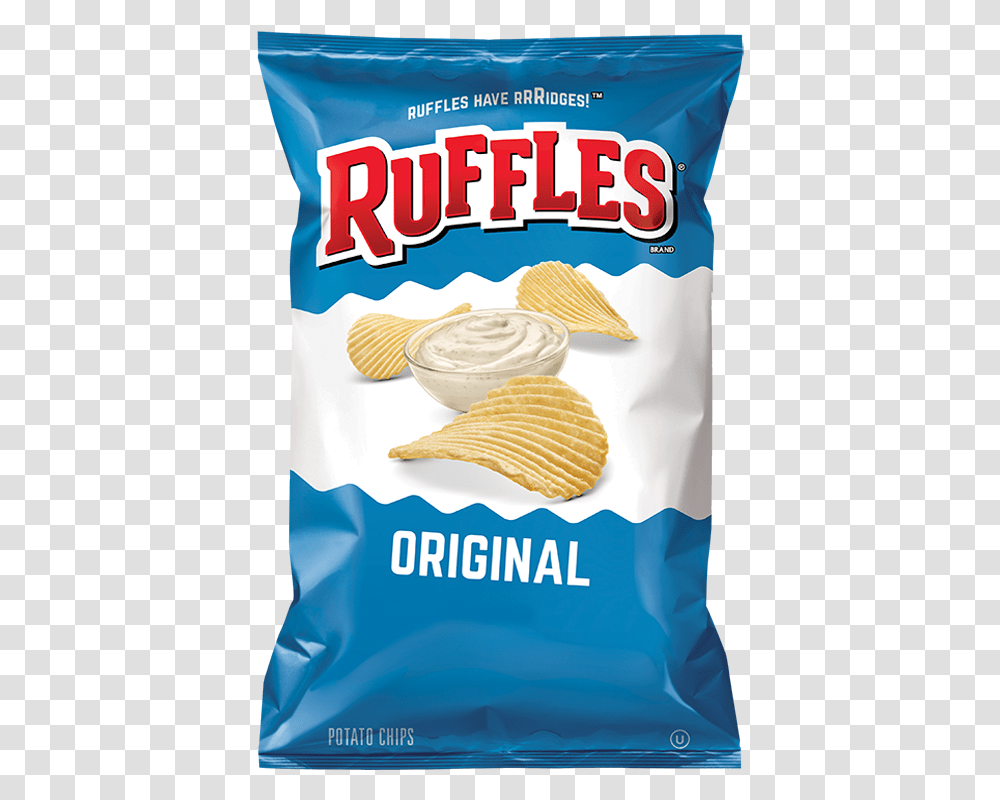 Ruffles Original Potato Chips Ruffles Original, Snack, Food, Dip, Mayonnaise Transparent Png
