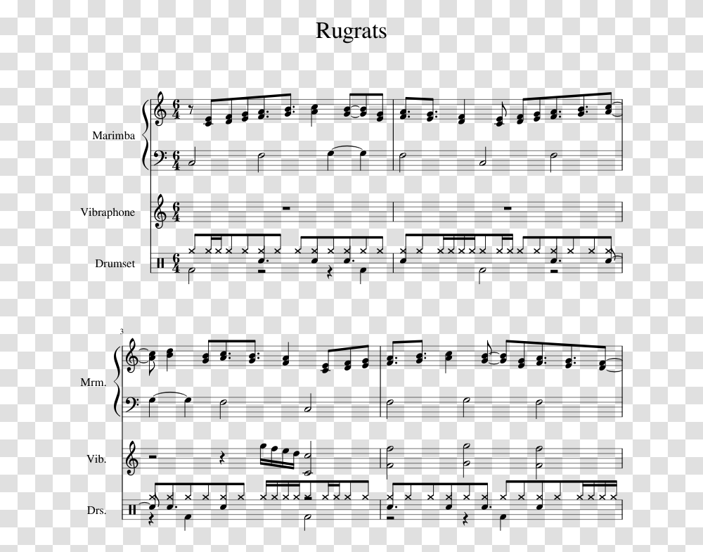 Rugrats Piano Sheet Music, Gray, World Of Warcraft Transparent Png