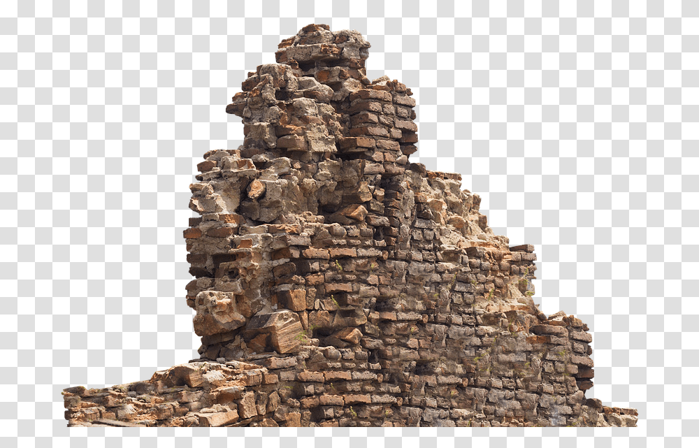 Ruin Remains Stone Wall Lapsed Old Broken Ruined Brick Wall, Ruins, Architecture, Building, Triangle Transparent Png