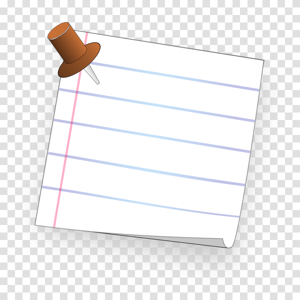 Ruled Paper Note With Pin, White Board, Page, Computer Transparent Png
