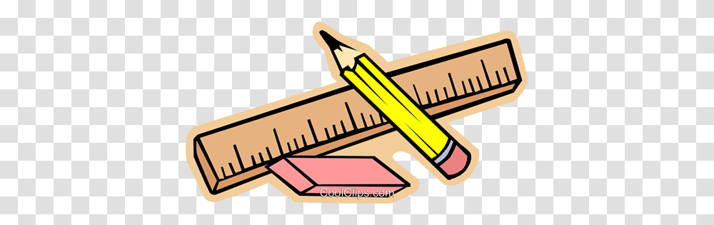 Ruler Pencil And Eraser Royalty Free Vector Clip Art Illustration Transparent Png