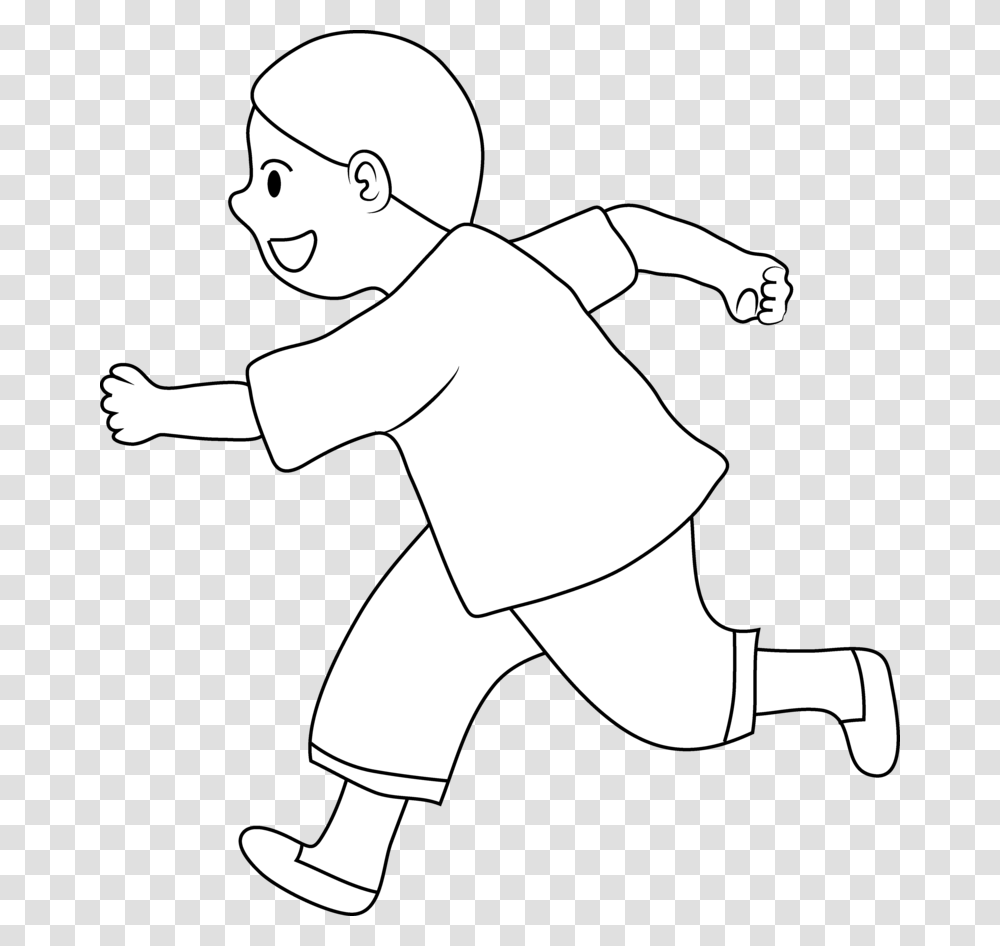 Run Clipart Black And White, Person, Human, Stencil, Silhouette Transparent Png