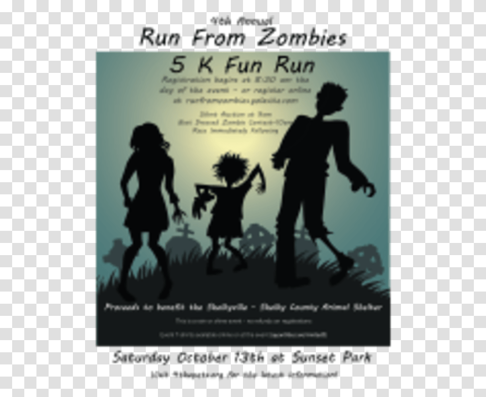 Run From Zombies 5k Fun Run Zombie, Person, Human, Poster, Advertisement Transparent Png