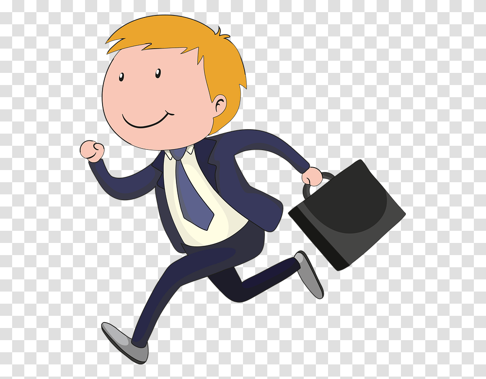 Run Go To Work Man Manager Different Occupations, Toy, Bag, Briefcase Transparent Png