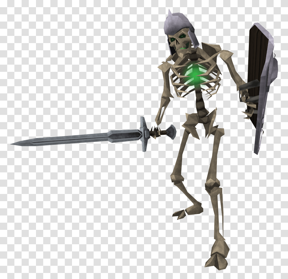 Runescape Lvl 22 Skeleton, Toy, Person, Human, Weapon Transparent Png