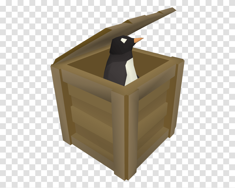 Runescape Penguin In A Crate, Box, Crib, Furniture, Bottle Transparent Png