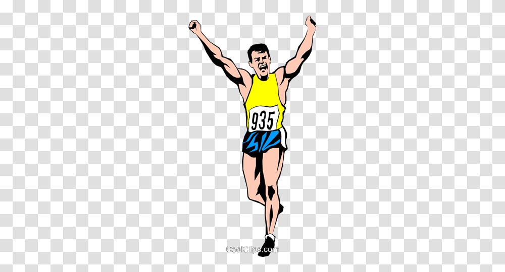 Runner Finishing Race Royalty Free Vector Clip Art Illustration, Person, Human, Sport, Sports Transparent Png