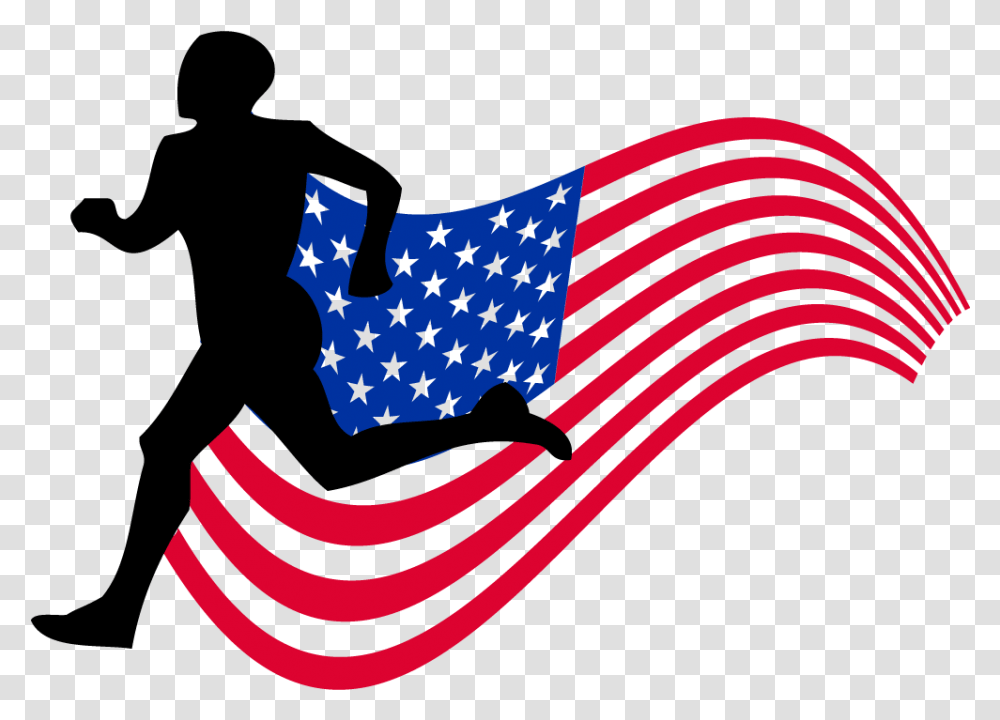 Runner Logo Flag Clipart Usa Flag Runner, American Flag Transparent Png