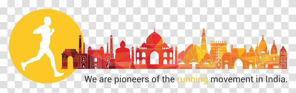 Runners For Life India Skyline Vector Illustration, Dome, Architecture, Building, Mosque Transparent Png