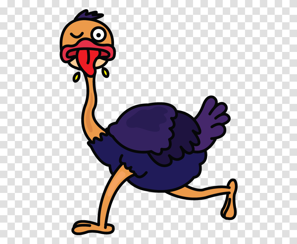 Running Clipart Easy Ostrich Running Clipart, Bird, Animal, Waterfowl, Poultry Transparent Png