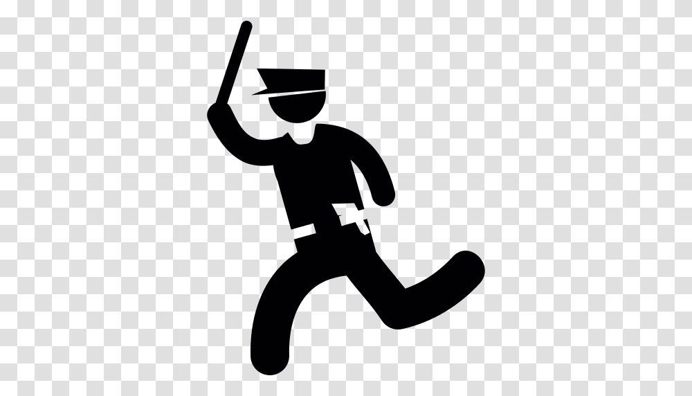 Running Cop Icon, Hand, Face, Alphabet Transparent Png
