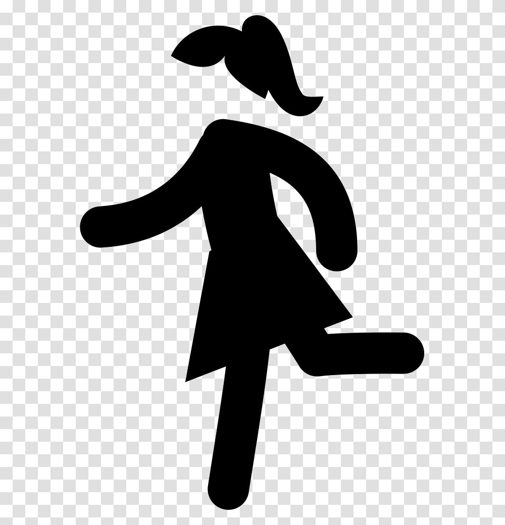 Running Girl Icon Download Girl Running Icon, Silhouette, Stencil, Person Transparent Png