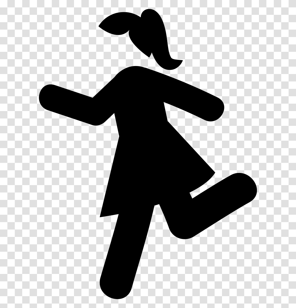 Running Girl Running Girl Icon, Silhouette, Stencil, Person Transparent Png