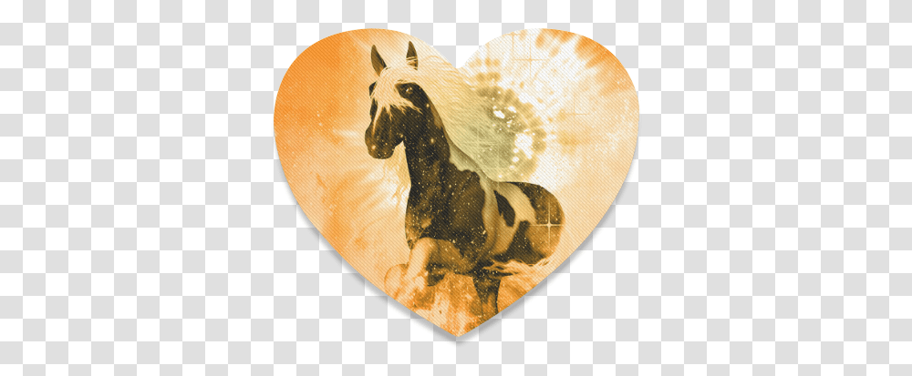 Running Horse Heart Coaster Stallion, Plectrum, Animal, Mammal, Wildlife Transparent Png