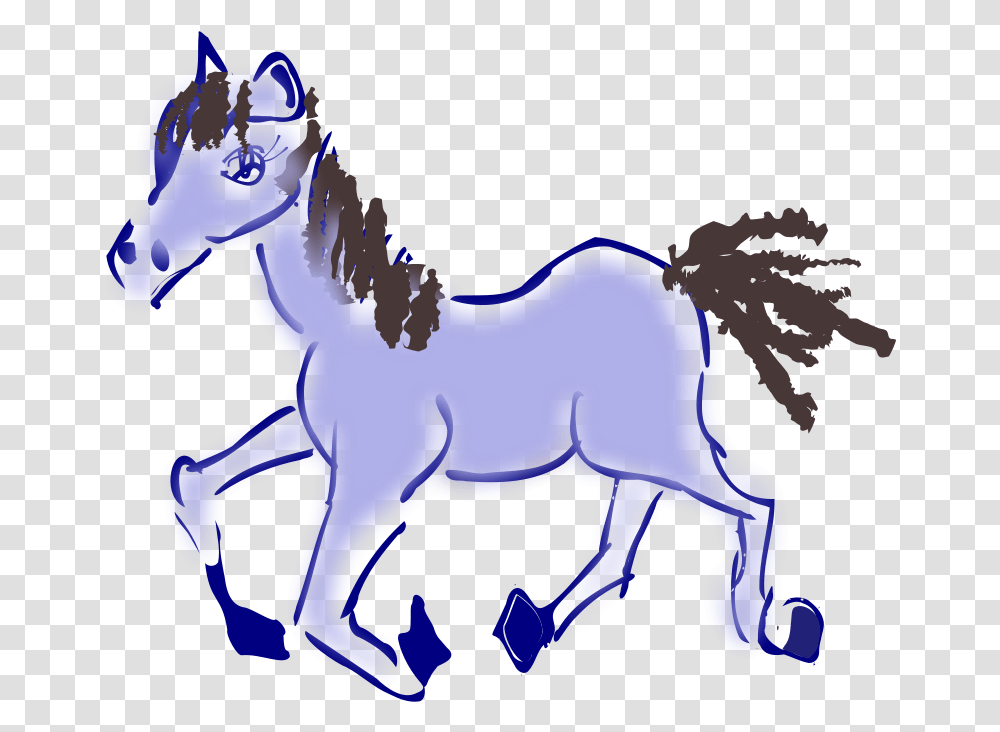 Running Horse Purple Horse Cartoon, Mammal, Animal, Foal, Colt Horse Transparent Png