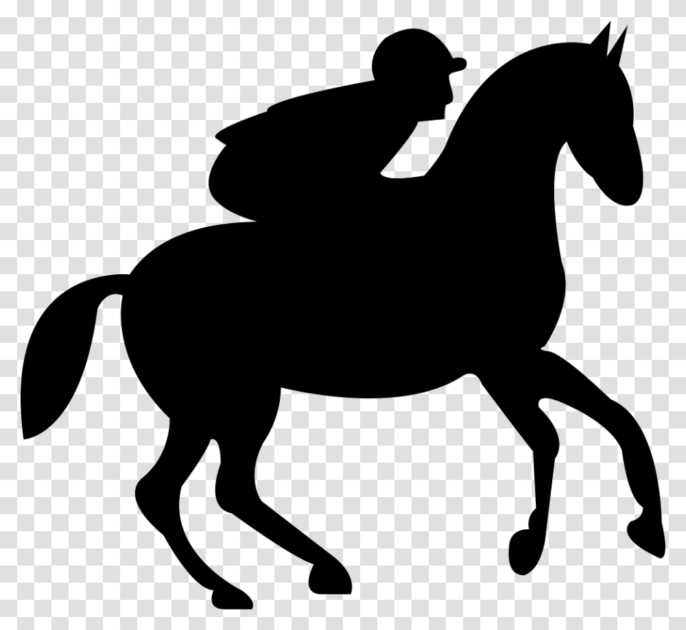 Running Horse Running Horse With Jockey Comments J Peux Pas J Ai Cheval, Silhouette, Stencil, Dog, Pet Transparent Png