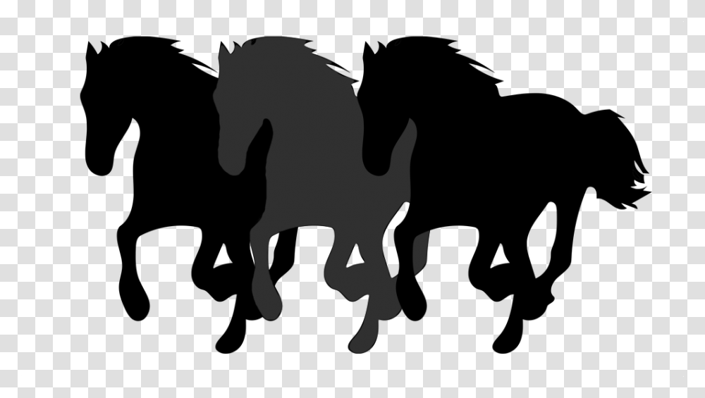 Running Horse Silhouette, Stencil Transparent Png