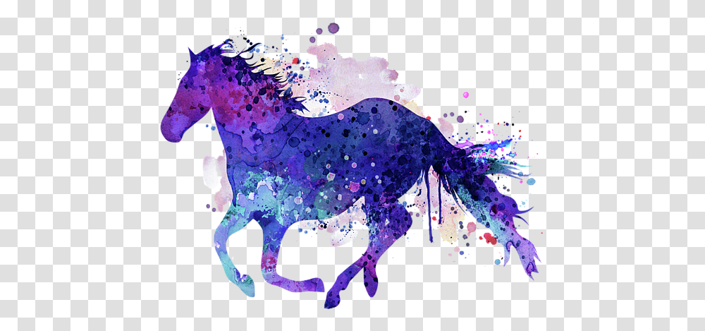 Running Horse Watercolor Silhouette Beach Towel Watercolor Horse Art, Mammal, Animal, Graphics, Purple Transparent Png