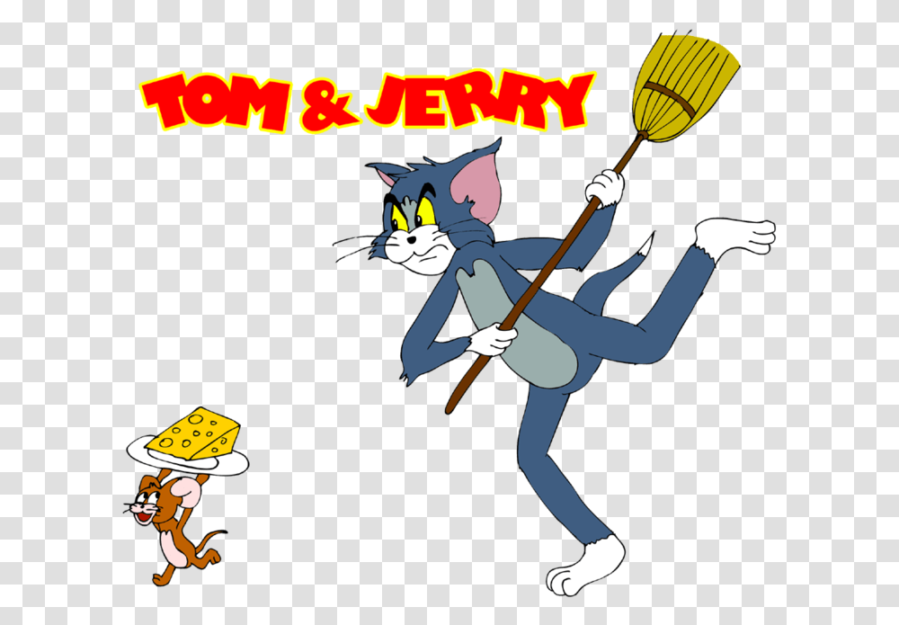 Running Image Of Jerry And Tom Tom Chases Jerry Gif, Person, Human, Broom, Badminton Transparent Png