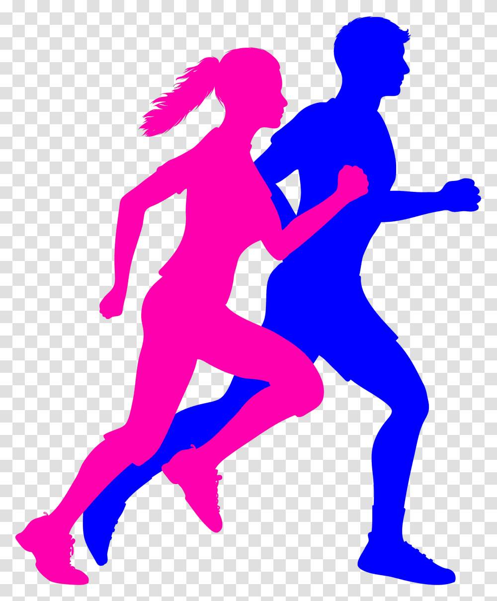 Running Man And Woman Silhouette Running Man And Woman Silhouette, Person, Leisure Activities, People Transparent Png