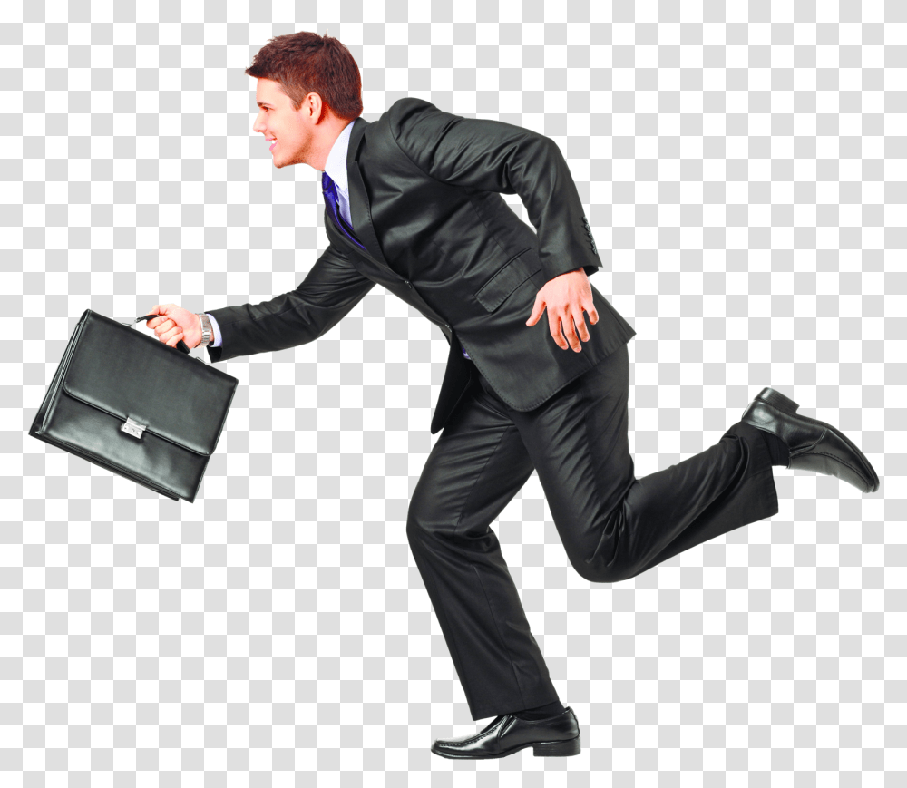 Running Man Background, Person, Human, Briefcase, Bag Transparent Png