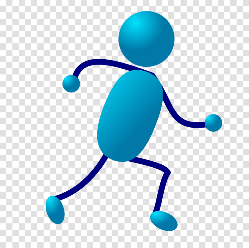 Running Man Clipart Blue, Balloon, Silhouette, Animal, Invertebrate Transparent Png