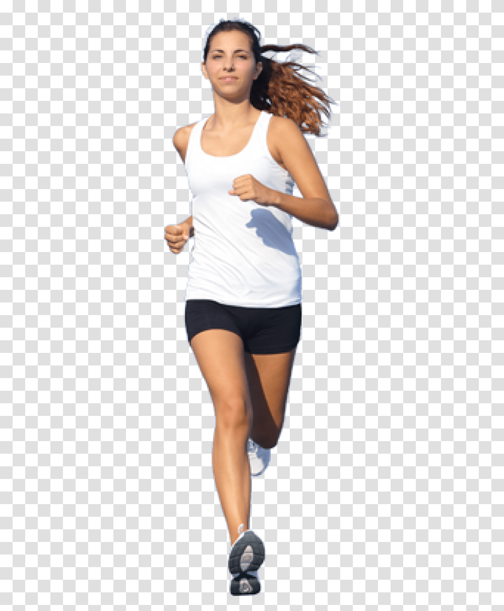 Running Man Free Woman Running, Shorts, Person, Sleeve Transparent Png