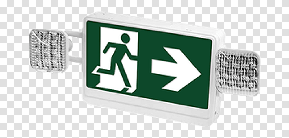 Running Man Led Exit Sign Amp Emergency Combo Fire Exit Signs, First Aid, Road Sign, Stopsign Transparent Png