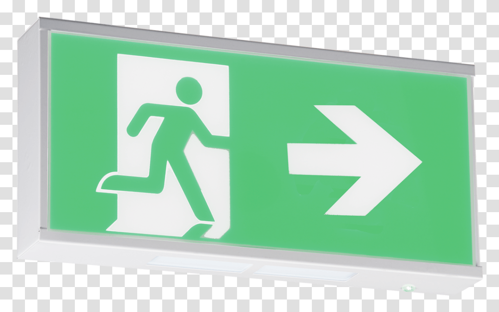 Running Man Legend For Product Emrun With Right Facing Arrow Dfl1emrunr Exit Sign, Symbol, Road Sign Transparent Png