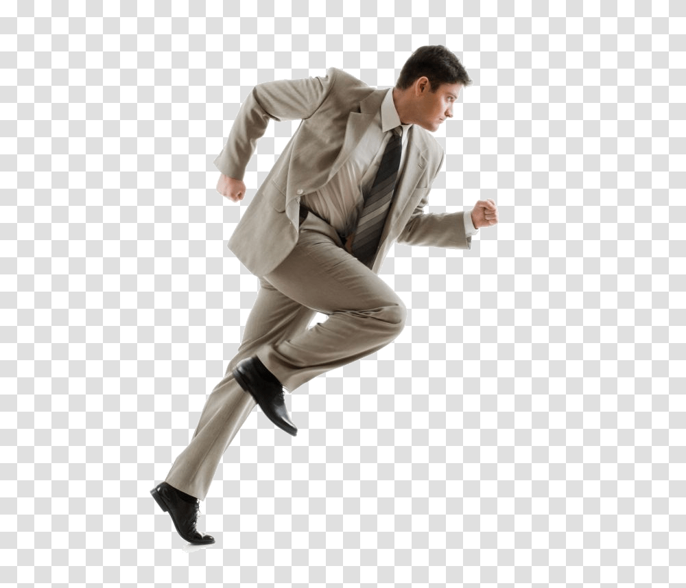 Running Man, Person, Suit, Overcoat Transparent Png