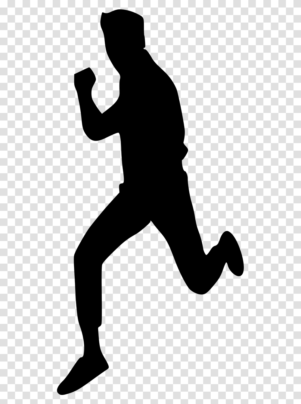 Running Man Silhouette Clipart Download Man Running Away Silhouette, Gray, World Of Warcraft Transparent Png