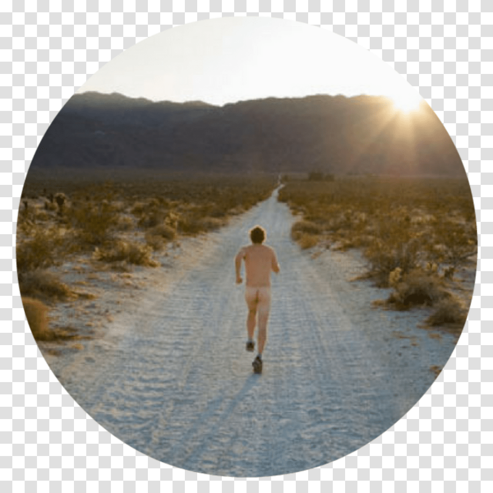 Running Naked Naked Running In Desert, Person, Fisheye, Sport, Outdoors Transparent Png