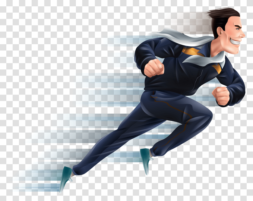 Running People Icon And Logos Free Cartoon Person Running Fast, Clothing, Suit, Overcoat, Pants Transparent Png