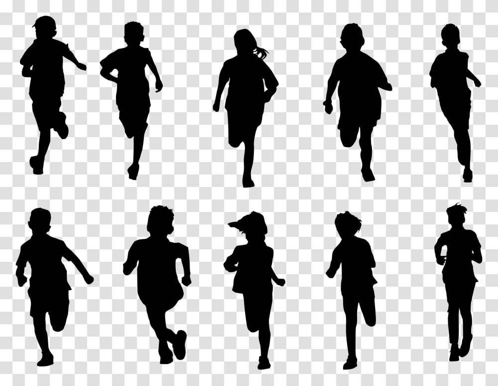 Running Photo Image Clip Art Pic Kids Running, Person, Silhouette, People, Suit Transparent Png
