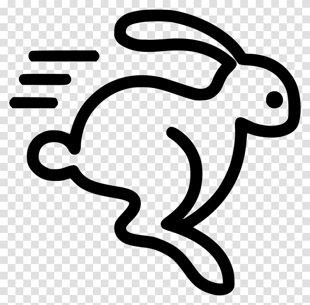 Running Rabbit Slow And Fast Icon, Mammal, Animal, Rodent, Stencil Transparent Png