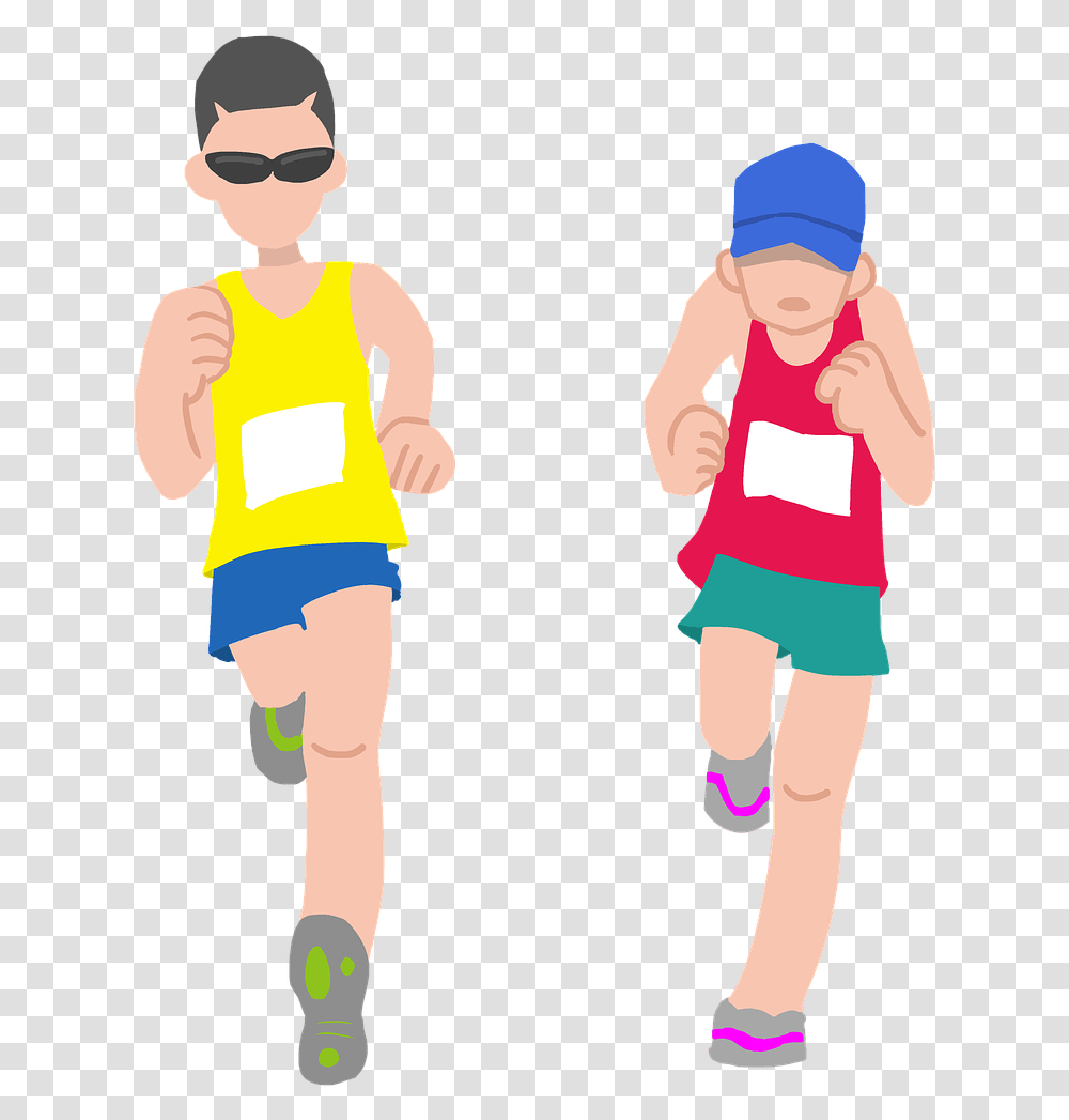 Running Race Cartoon, Apparel, Person, Sport Transparent Png
