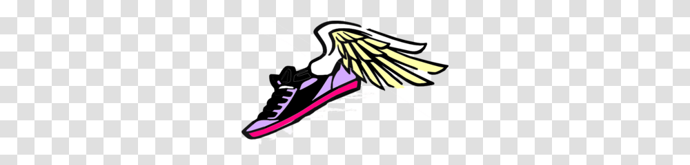Running Shoe With Wings Purplepink Clip Art Xc Banquet, Animal, Bird, Insect, Invertebrate Transparent Png