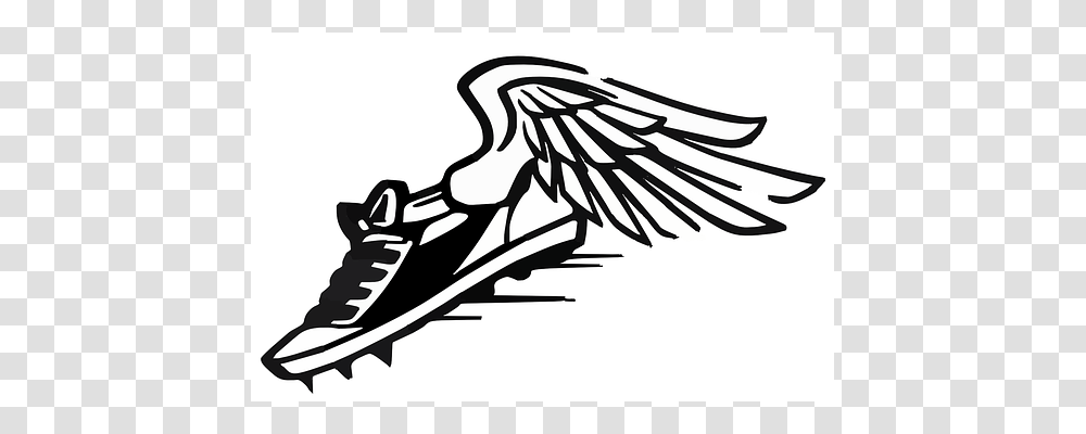 Running Shoes Stencil, Animal, Bird Transparent Png