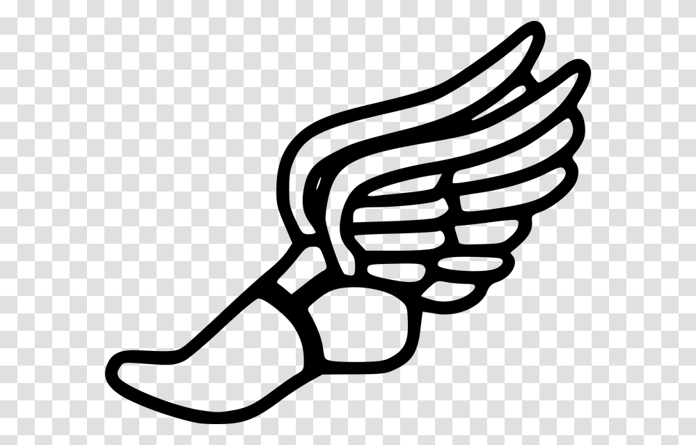 Running Shoes Art Running Shoe Track Shoes With Wings Track And Field Winged Foot, Gray, World Of Warcraft Transparent Png