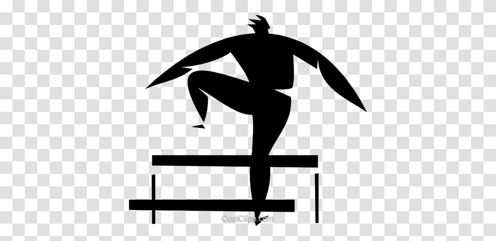 Running The Hurdles Royalty Free Vector Clip Art Illustration, Silhouette, Person, Human, Bird Transparent Png