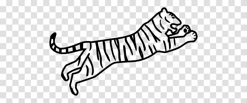 Running Tiger Clipart Black And White, Zebra, Mammal, Animal, Plush Transparent Png