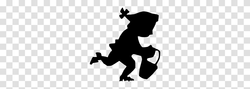 Running With Bucket Clip Art, Silhouette, Person, Human, Stencil Transparent Png