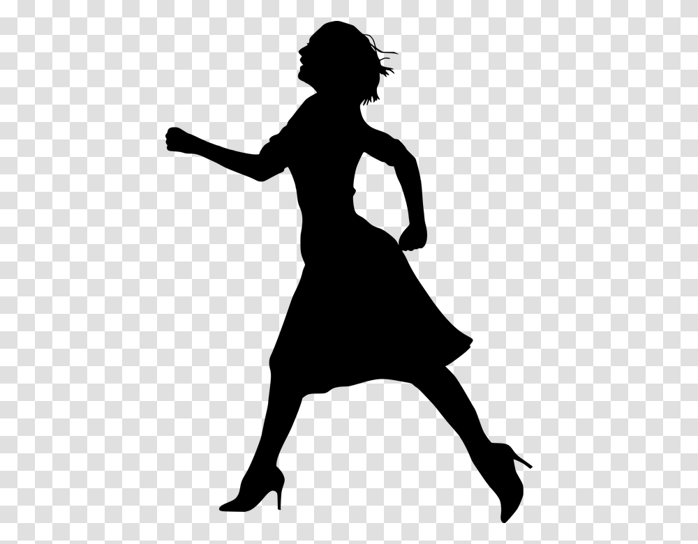Running Woman Silhouette, Gray, World Of Warcraft Transparent Png
