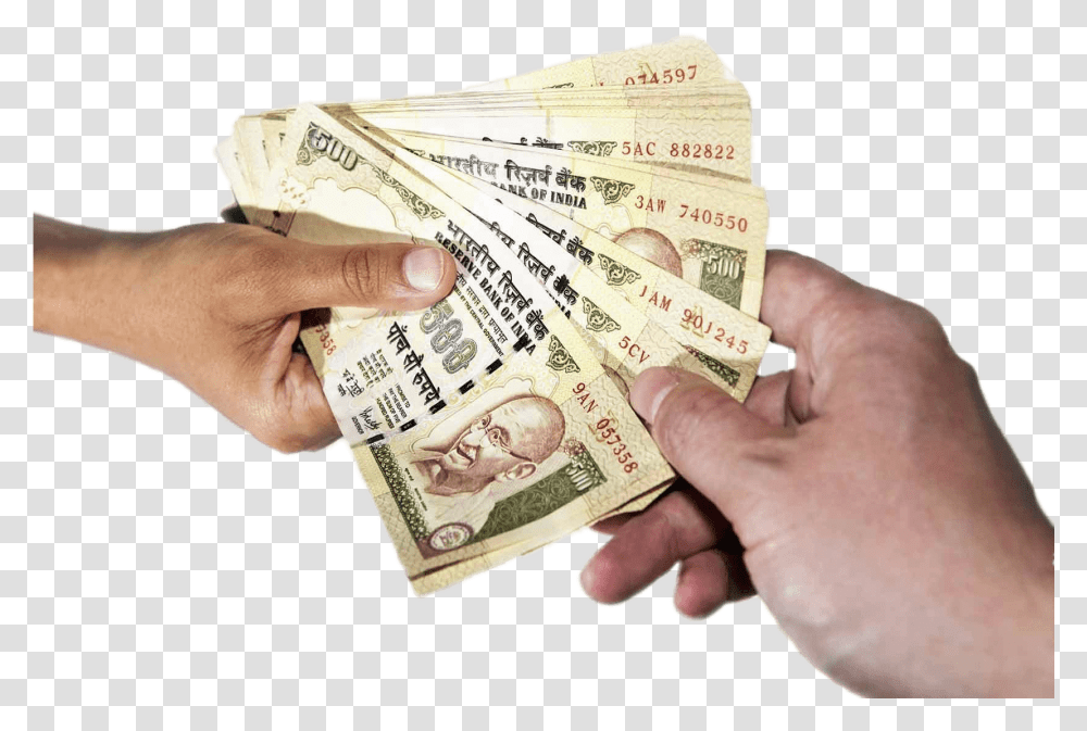 Rupees Passing Hands Indian Rupee, Person, Human, Money, Dollar Transparent Png