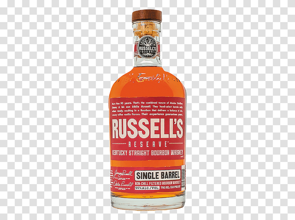 Russell S Reserve Single Barrel Bourbon American Whiskey, Liquor, Alcohol, Beverage, Drink Transparent Png