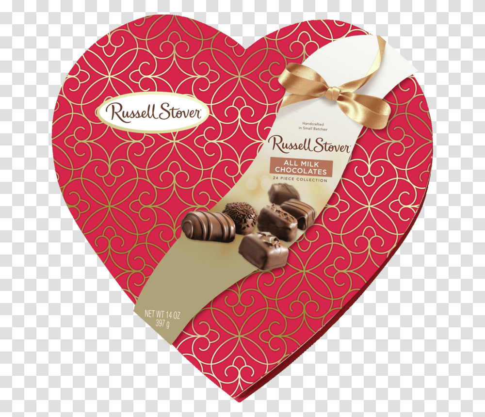 Russell Stover Decorative All Milk Assorted Chocolates Heart Chocolates Russell Stovers, Dessert, Food, Rug, Sweets Transparent Png