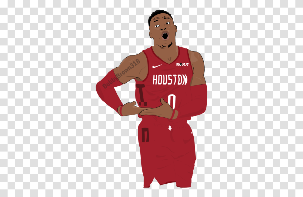 Russell Westbrook Art Russell Westbrook In Houston Jersey, Person, Human, People, Team Sport Transparent Png
